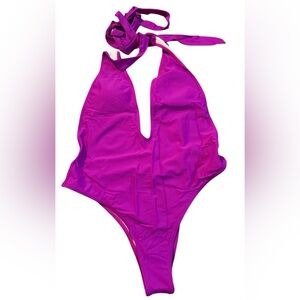 NWT Cupshe Vibrant Pink Kids One Piece Swimsuit